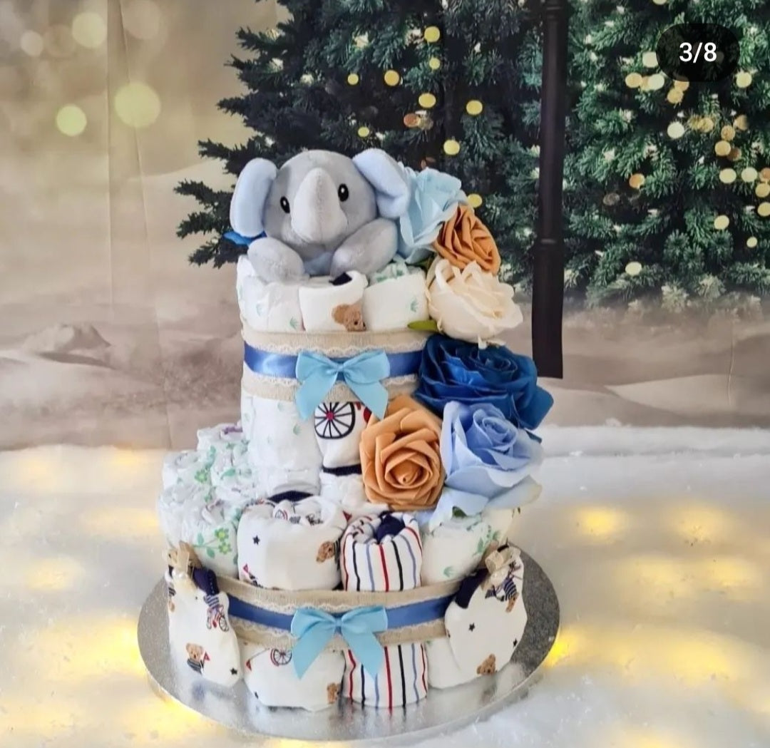2 Tier Nappy Cake