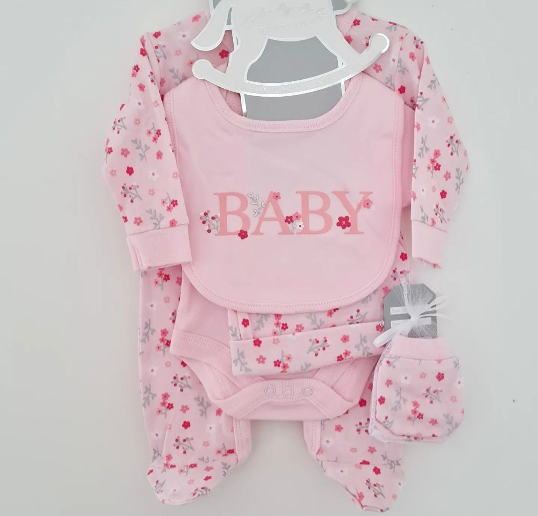 Floral BABY 5 piece Baby Set