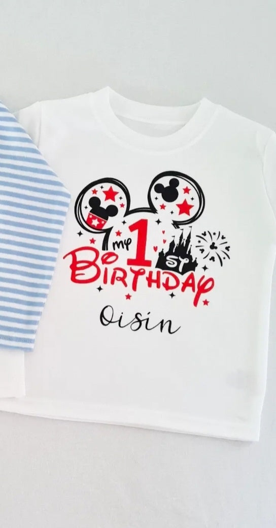 Personalised Red Mouse Birthday T-shirt