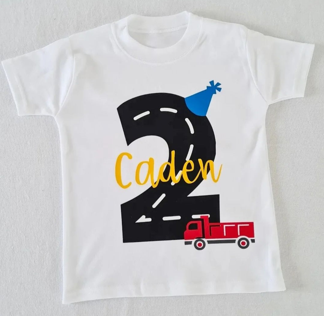 Personalised Vehicle Birthday T-shirt