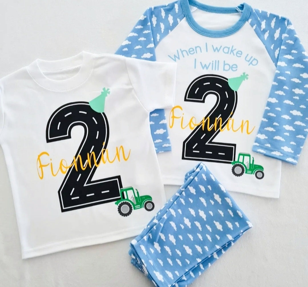 Personalised Vehicle Birthday PJ's