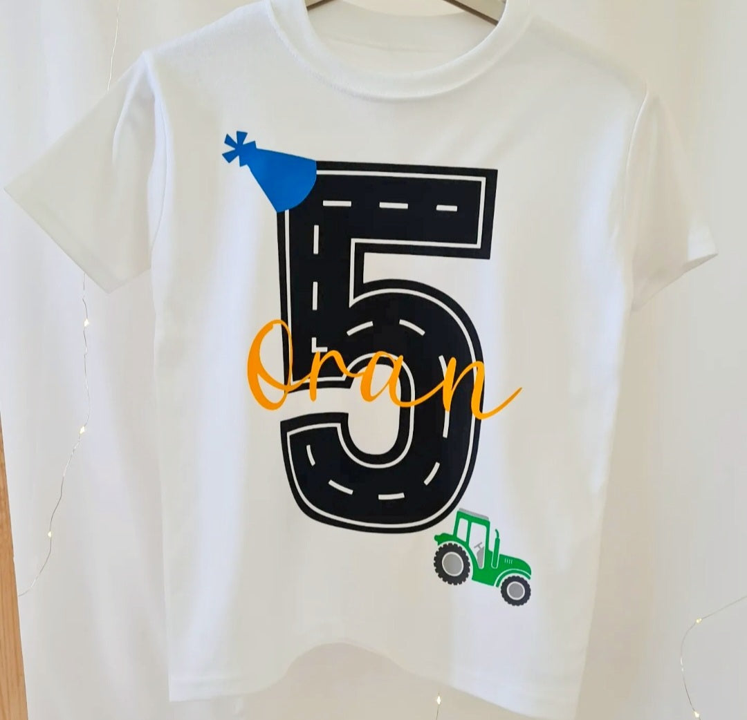 Personalised Vehicle Birthday T-shirt