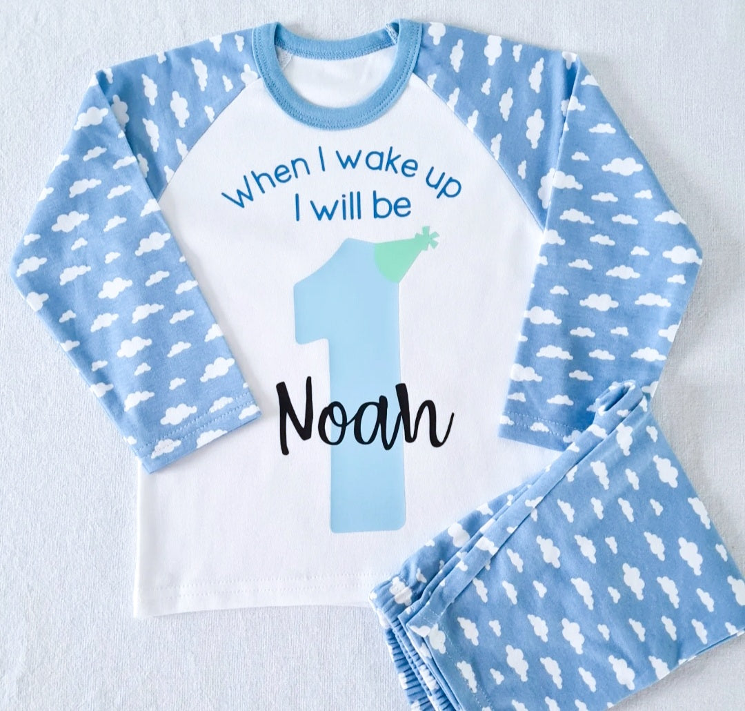 Personalised Colour Number Birthday PJ's