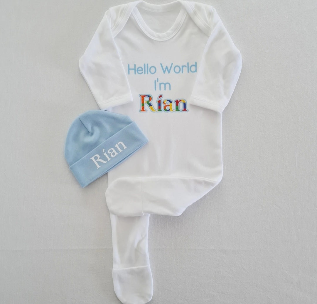 Personalised Baby Set - Blue Design
