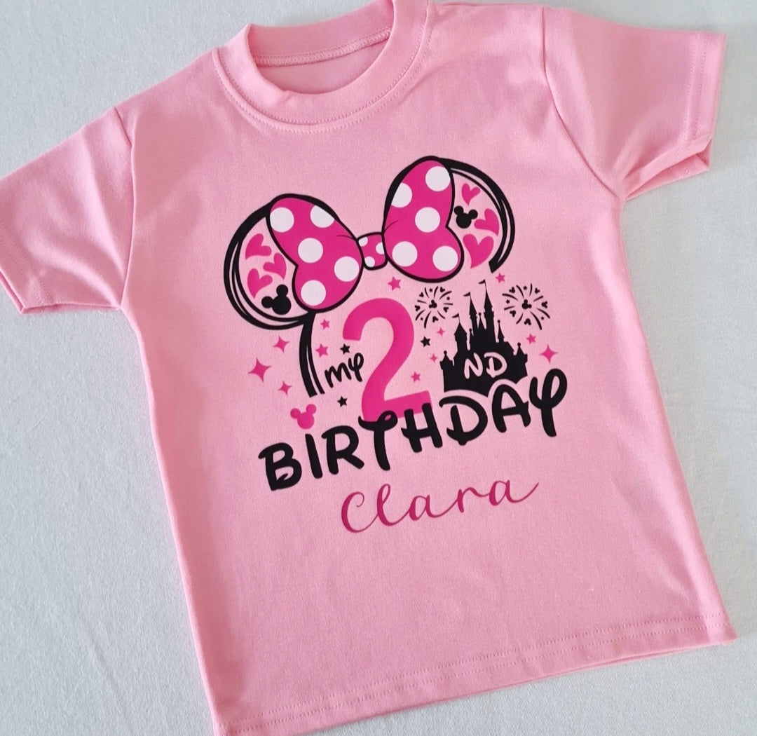 Personalised Pink Mouse Birthday T-shirt