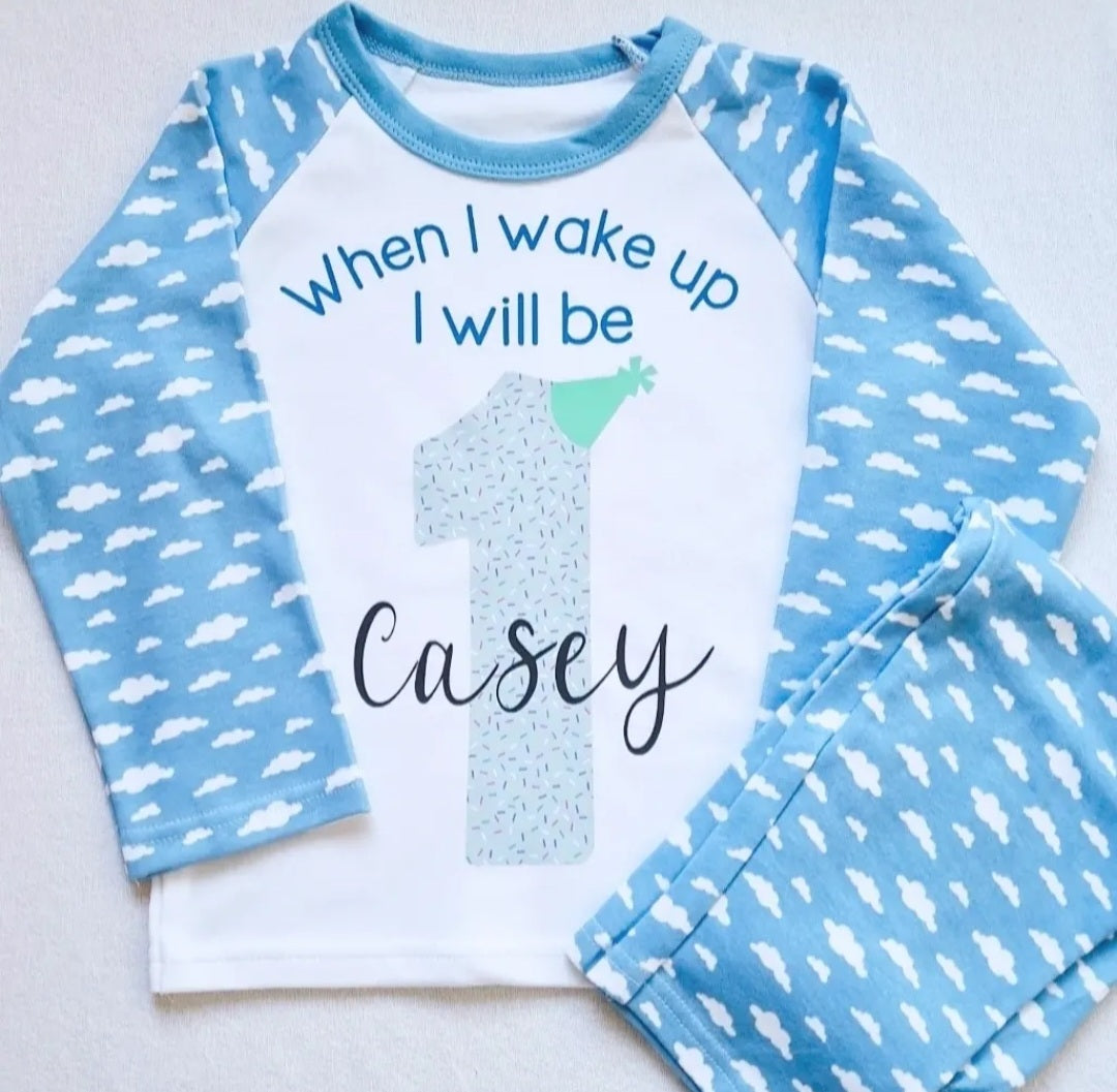 Personalised Blue Birthday Sprinkles PJ's