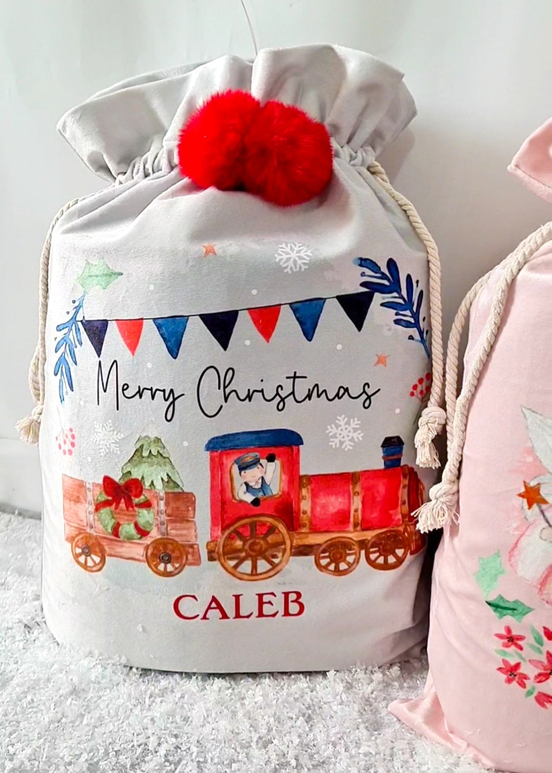 Personalised Xmas Train Sack
