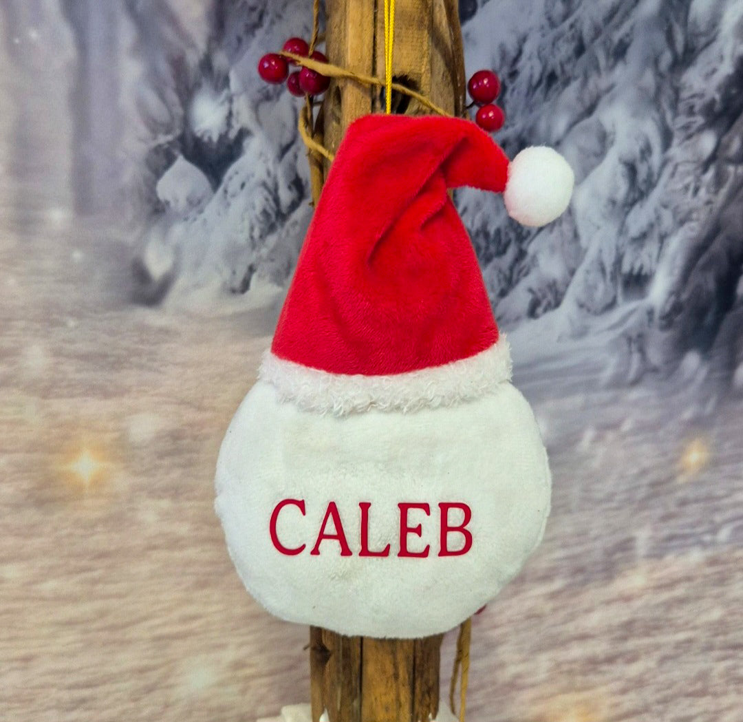 Personalised Santa Hat Tree Decoration