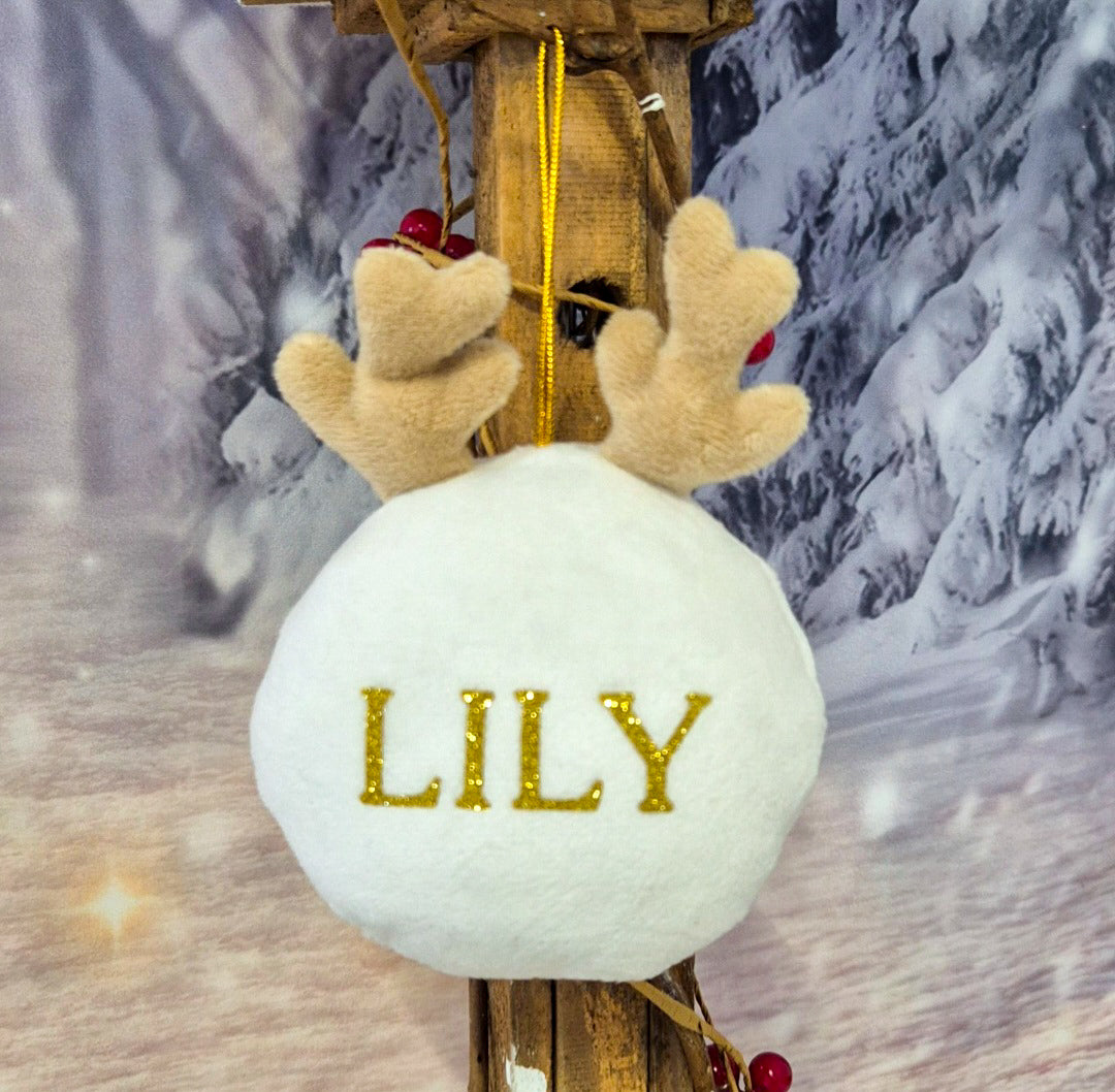 Personalised Reindeer Antler Tree Decoration