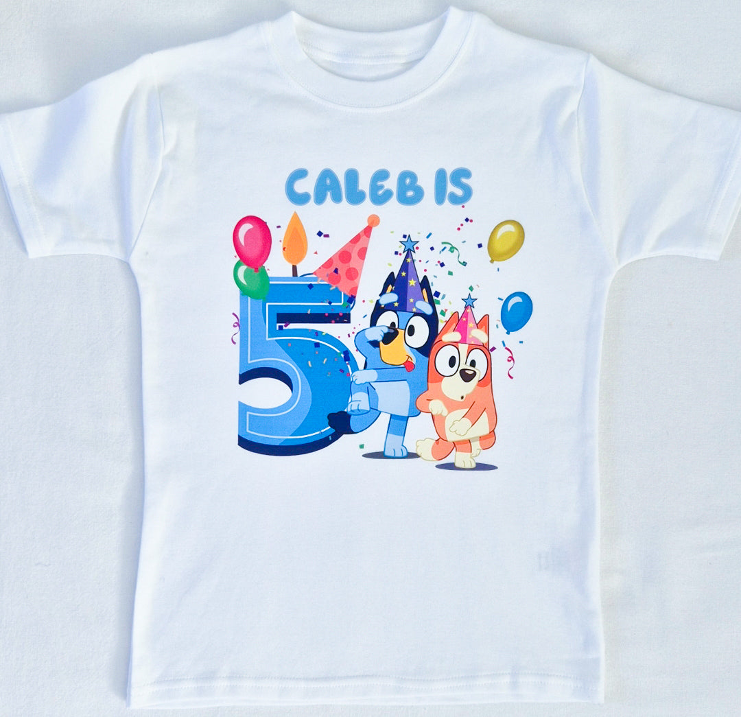 Personalised Bluey Birthday T-shirt