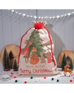 Personalised Xmas Woodland Sack