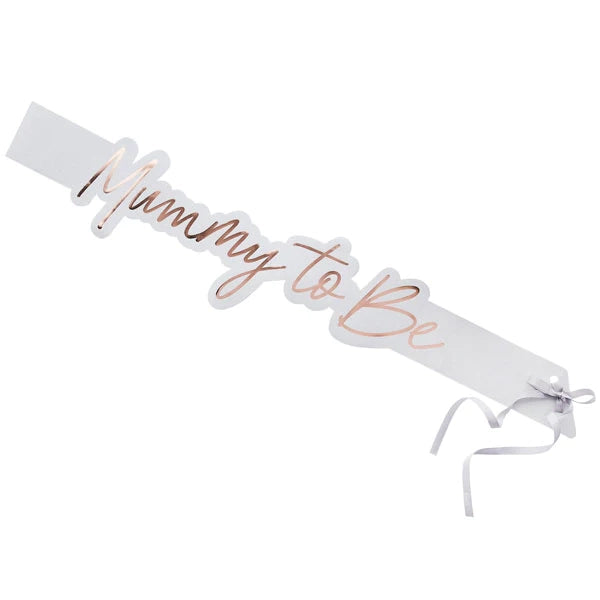 Mummy To Be Sash Grey/Rose Gold
