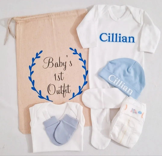Baby's 1st Outfit Bag - Blue Design