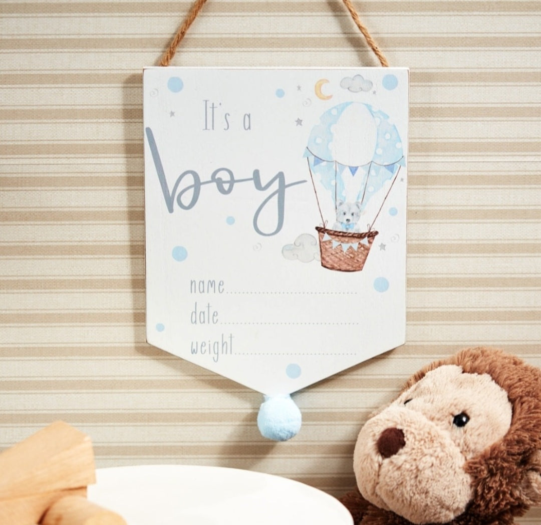 Birth Announcement Plaque "Its A Boy"