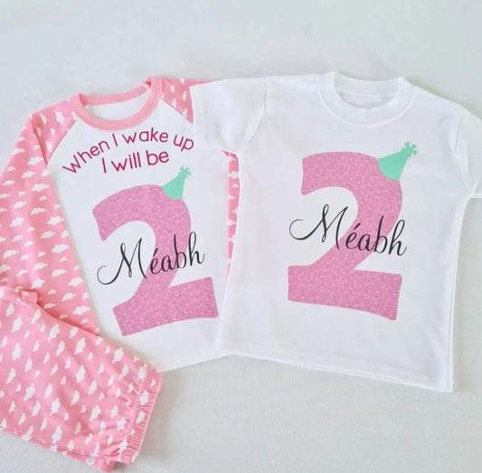 Personalised Pink Birthday Sprinkles PJ's