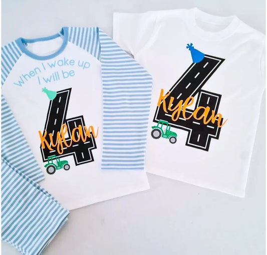 Personalised Vehicle Birthday PJ's