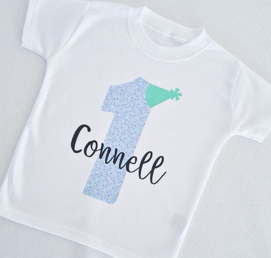 Personalised Blue Birthday Sprinkles T-shirt