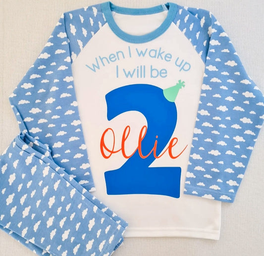 Personalised Colour Number Birthday PJ's