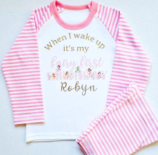 Personalised Fairy First Birthday PJ's