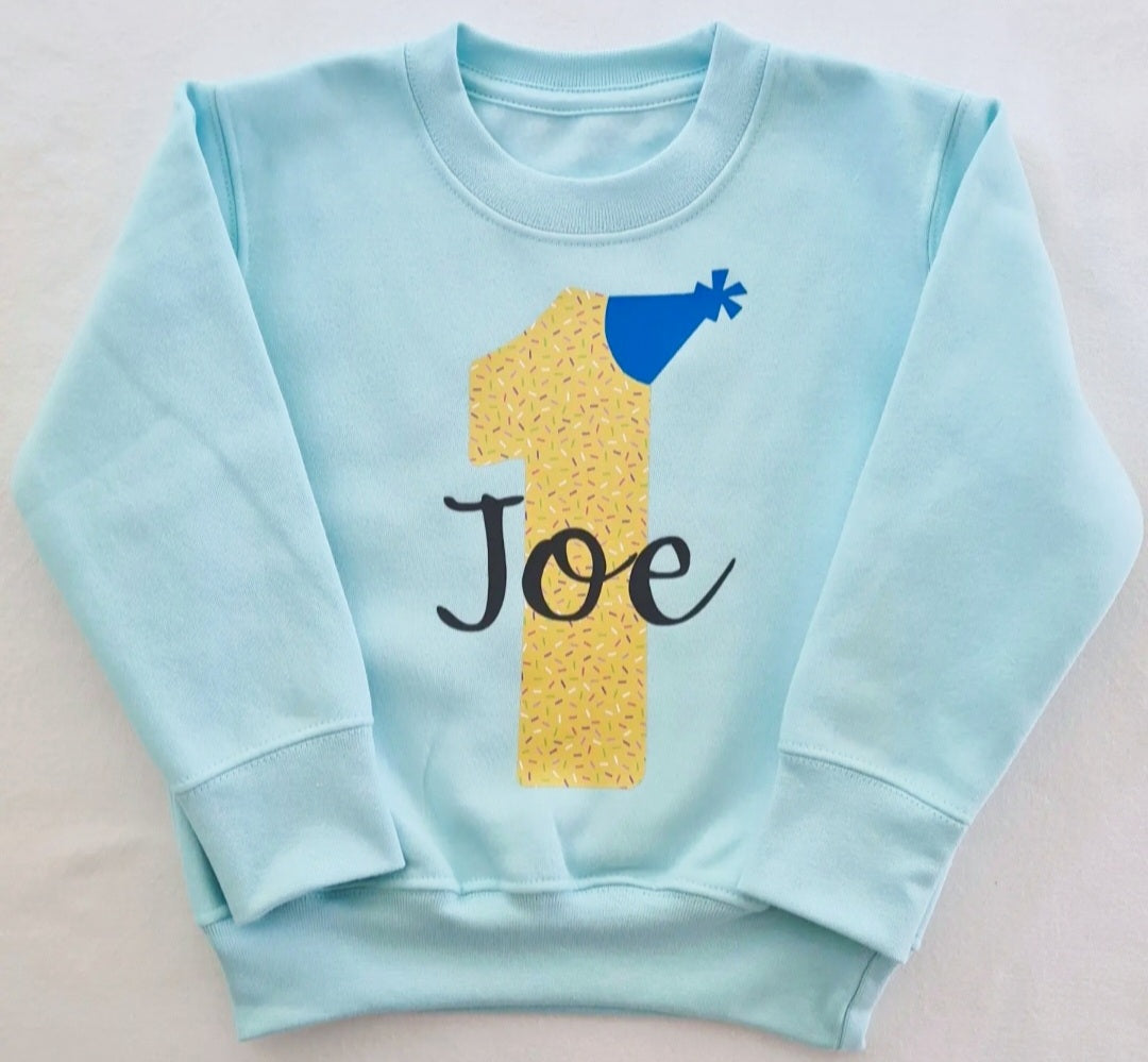 Personalised Pastel Blue Birthday Jumper