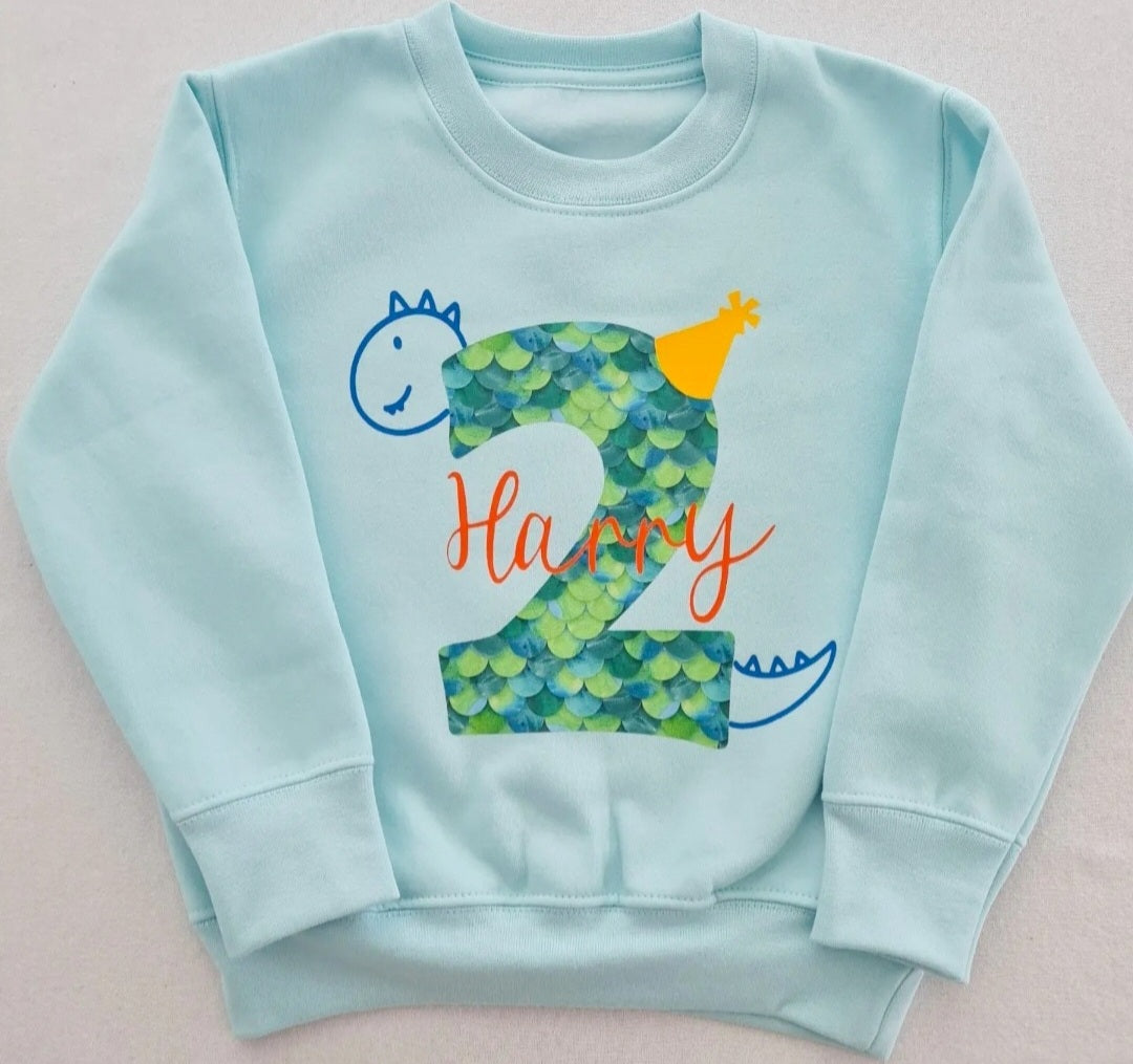 Personalised Pastel Blue Birthday Jumper