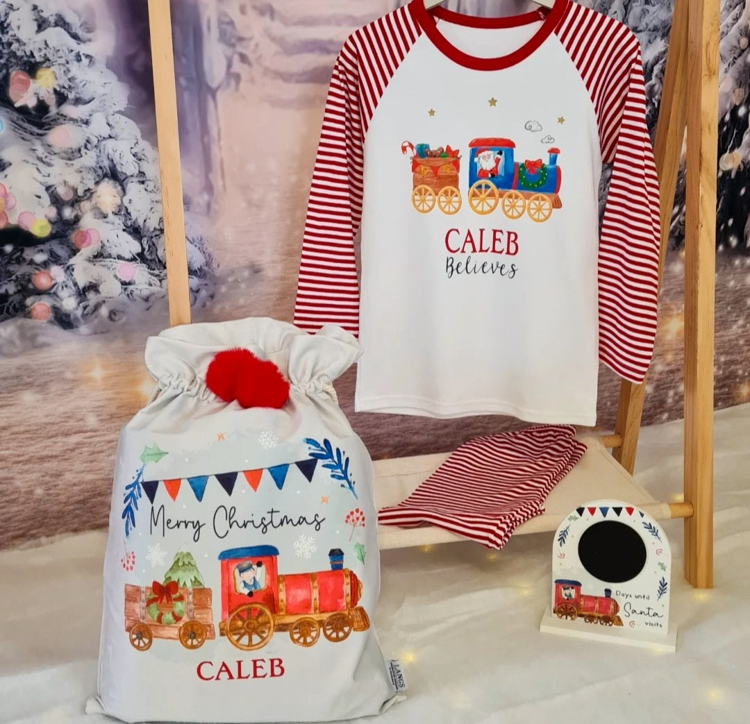 Personalised Christmas Train PJ's
