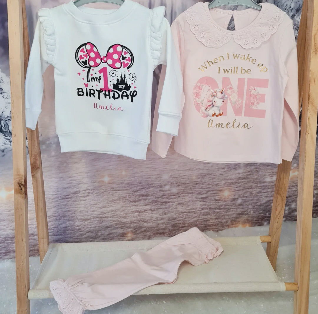 Personalised White Frill Birthday Jumper