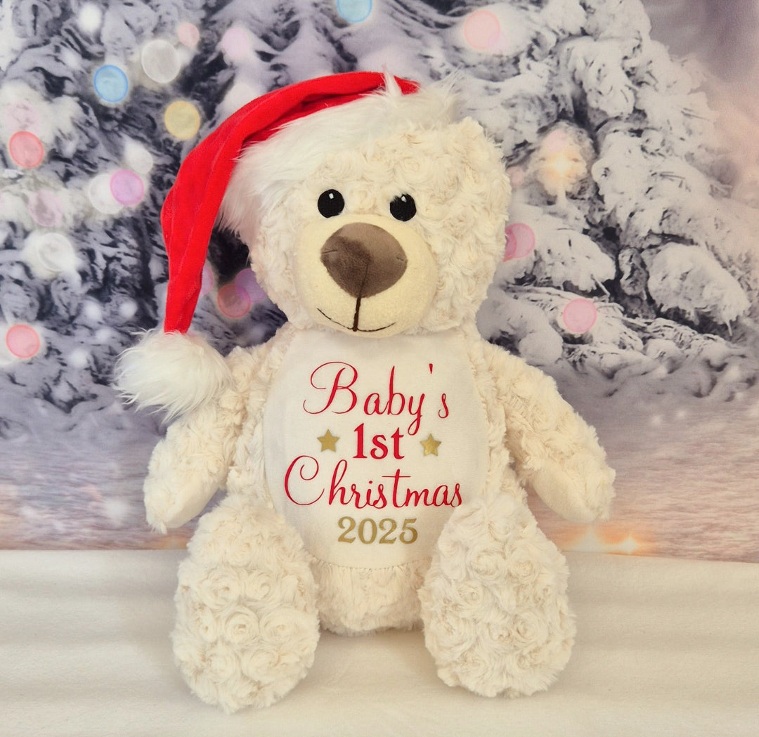 Personalised White Santa Bear