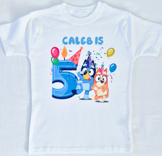 Personalised Bluey Birthday T-shirt