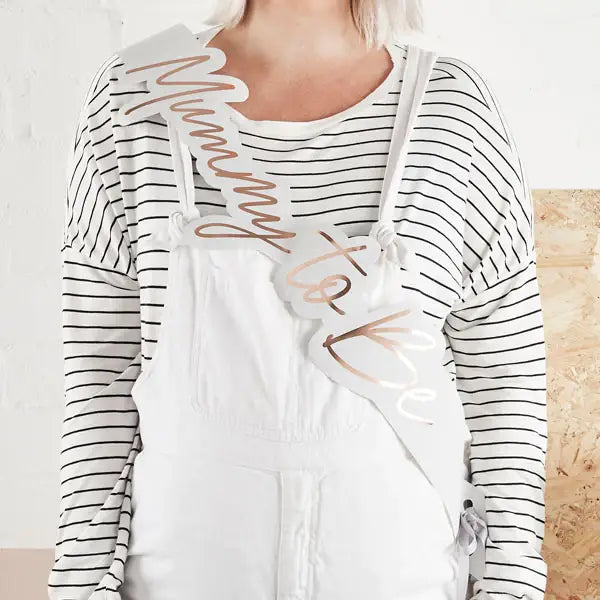 Mummy To Be Sash Grey/Rose Gold